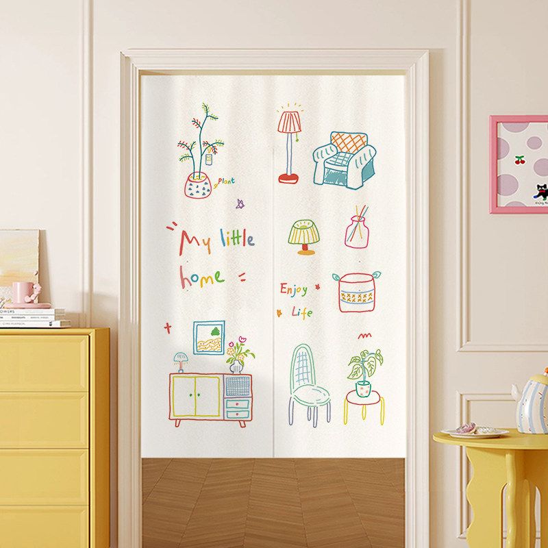 Noren Curtain Doorway - VIKAMA Japanese Color Hand Drawn House