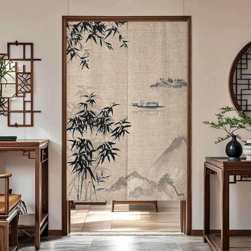 VIKAMA Ink Bamboo Noren Door C - Noren Curtain Doorway recension och pris